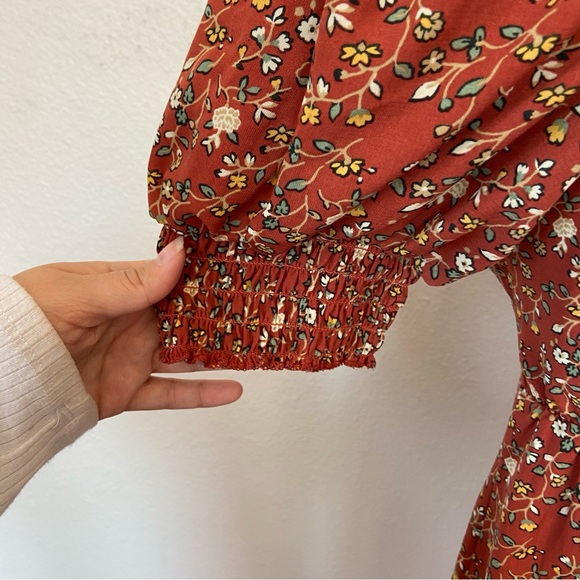 Trixxi Floral Mini Dress - Rust - Picture 6 of 7